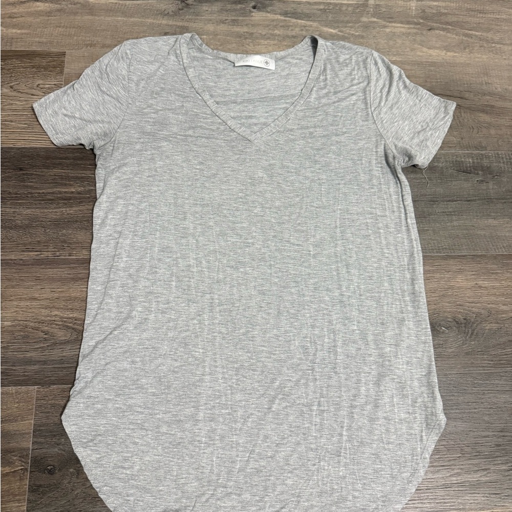 Heather Gray V-Neck Women's Tee